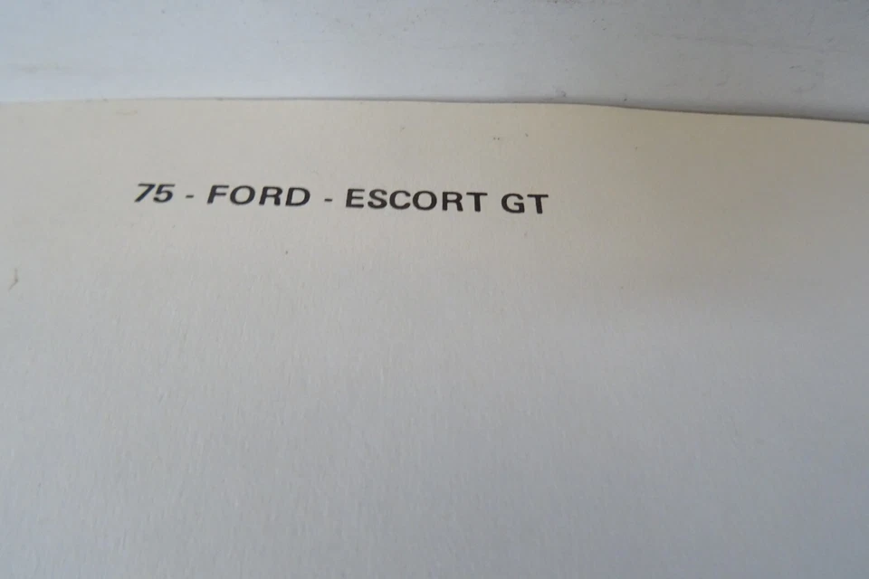 schema impianto elettrico Ford Escort GT  old car condizioni buone - Immagine 2 di 4