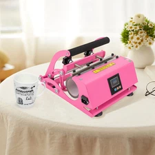 500W 30 OZ Tumbler Heat Press Machine Mug Cup Sublimation Printing Transfer Pink