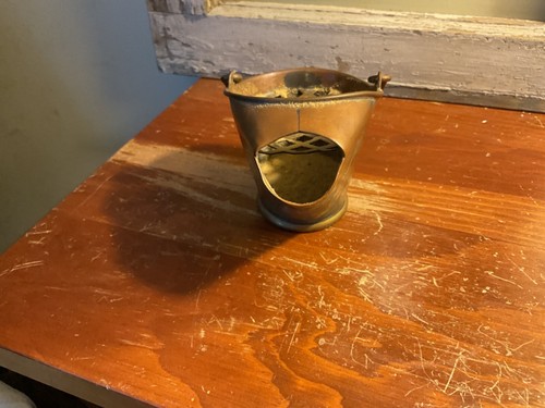 Secchiello portacenere portasigari tabacco in ottone vintage - Foto 4 di 6