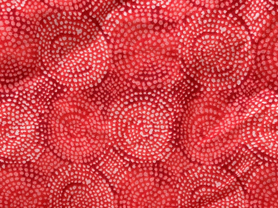 Vintage Orange Swirly Dots Batik Sewing Fabric 2.6 yd 42" Ditsy Quilting Cotton - Image 2 of 4