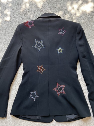 Giacca Blazer Cinq A Sept Donna Abbellita Strass Star Cheyenne Nero - Foto 13 di 24