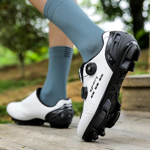 MTB Radfahren Schuhe Herren Rennrad Selbstsichernd SPD Cleats Fahrrad Turnschuhe - Bild 5 von 32