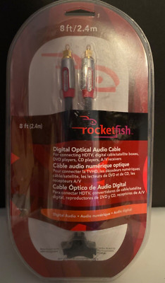ROCKETFISH 8 Foot Digital Optical Audio Cable RF-G1140 24K Gold Plating