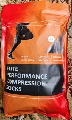 Elite Performance Compression Socks S/M Black 3 pair Knee High