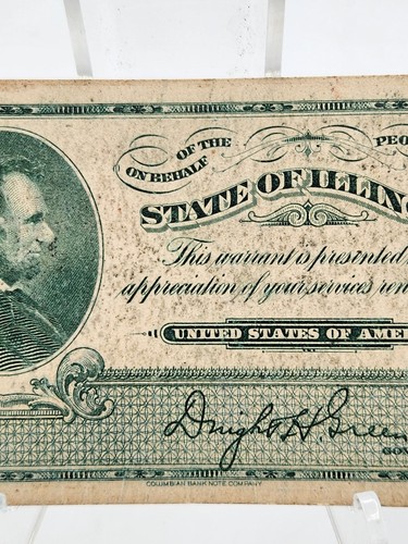 Vintage WWII State Of Illinois Warrant For Military Service Dwight Green Award - Picture 3 of 7