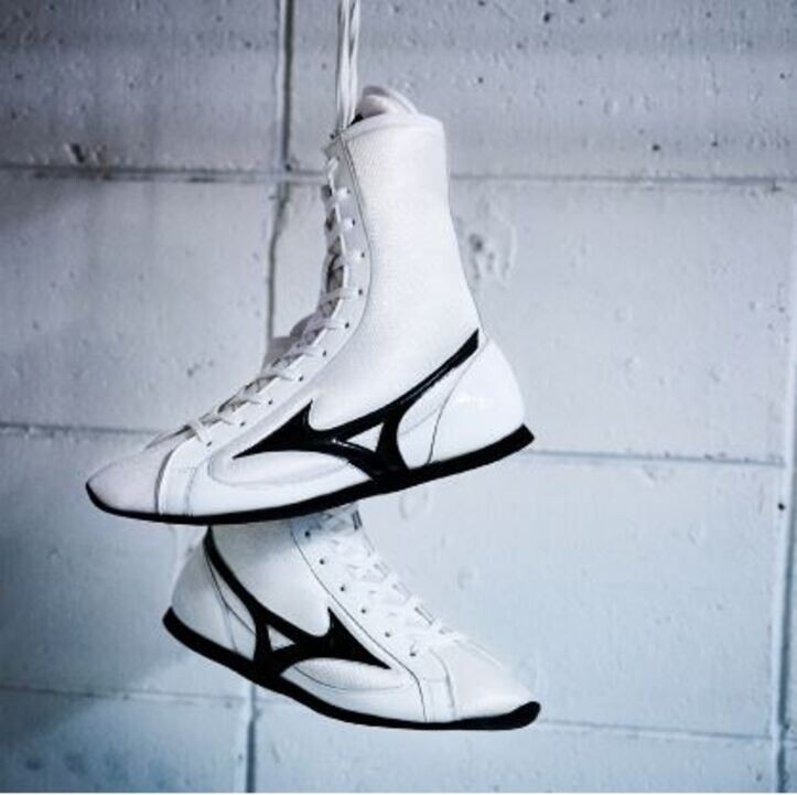 MIZUNO - ミュールキック MIZUNO 21GA2310 Boxing Shoes Finisher MID black white rubber sole