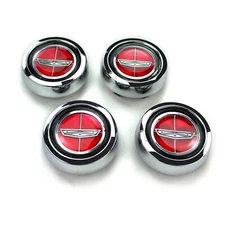 NEW SET OF 4 Torino Fairlane Falcon Comet Magnum 500 Red Ford Crest Wheel Caps