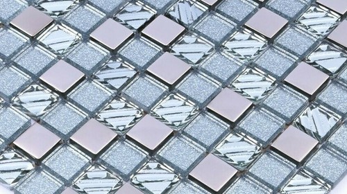 MOSAICO PER BAGNO CUCINA DA INTERNO 30 x 30 cm VETRO SILVER ENERGY MS_247 - Imagen 3 de 8