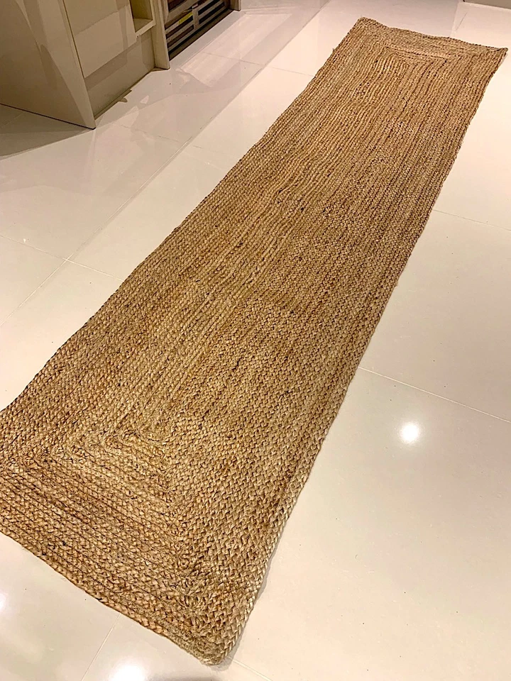 Eco Friendly 100% Natural Jute Reversible Chunky Braided Washable Rug & Runner - Image 2 of 4
