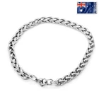 Stainless Steel Silver Wheat Braided Chain Bracelet Mens & Womens 7" 8" 9" 10"