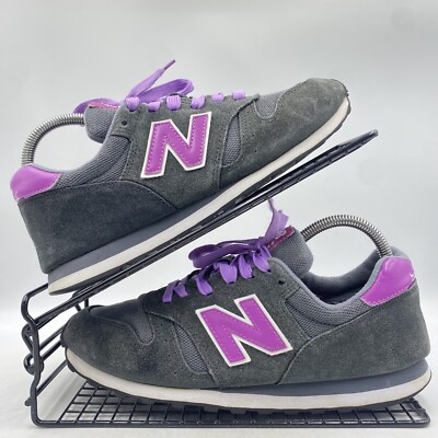New Balance 373 dunkelgrau Wildleder rosa Turnschuhe Größe UK 7 Damen Fitnessstudio Wandern