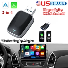2-in-1 Wired To Wireless CarPlay Adapter /Android Auto Adapter Plug & Play