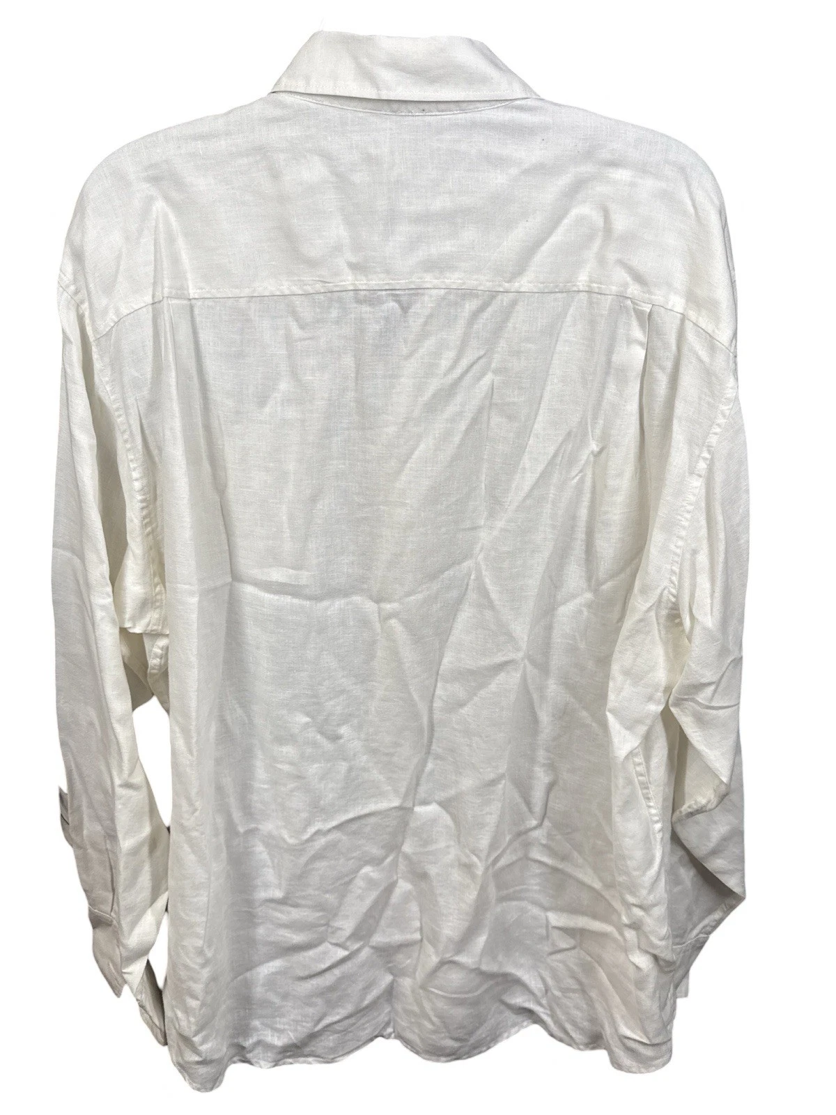 TOMMY BAHAMA White Linen Relaxed Summer Long Sleeve Beach Shirt Men's Size XL
