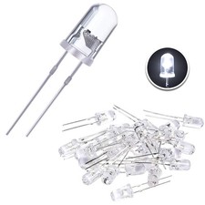 EBOOT 100 Pieces Clear LED Light Emitting Diodes Bulb Lamp, 5 White