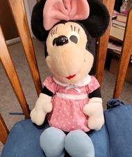 Vintage Disney Playskool Pink Polka-Dot Minnie Mouse 16" Plush Stuffed Toy 70135