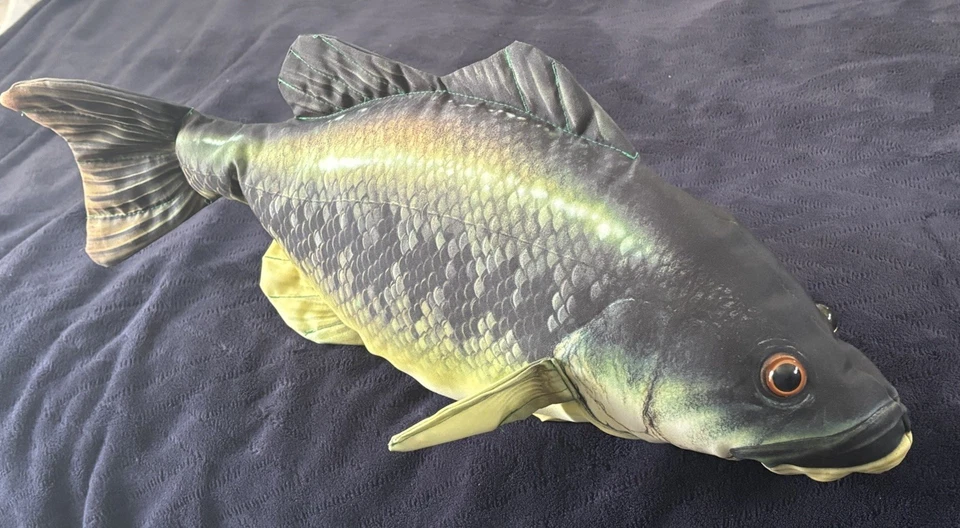 Large Vintage Fish Pillow Plush Toy Man Cave  Decor 24” Stuffed Animal - Image 2 of 4
