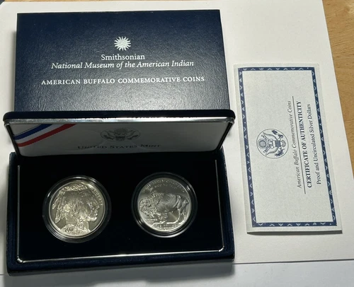 2001 PD AMERICAN BUFFALO 2 COIN SET WITH OGP, COA