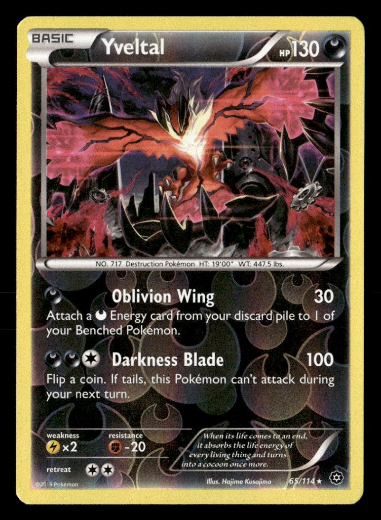 Yveltal Holo Rare Reverse Holo XY - Steam Siege 65/114 LP Pokémon TCG