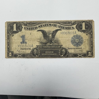 #ad 1899 $1 Black Eagle Dollar Silver Certificate Large US Bank Note $412.41