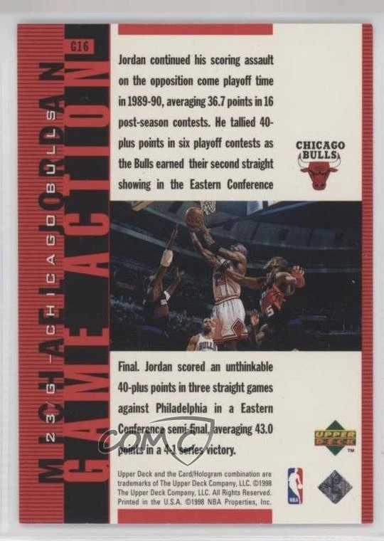 1998-99 Upper Deck Living Legend Game Action /2300 Michael Jordan #G16 HOF - Image 2 of 2