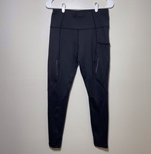 Sweaty Betty Therma Full Length Leggings Women s 8 Black Reflective Pull On