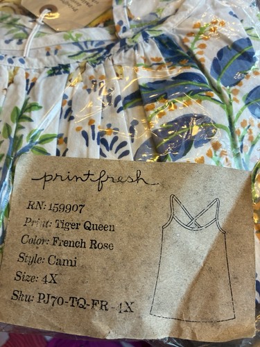 PrintFresh Anthropology Plus 4X 100 % Baumwolle Trägertop Neu mit Etikett FABELHAFT! - Bild 1 von 5