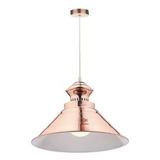 Dar Lighting DAU0164 Dauphine Single Light Ceiling Pendant in a Copper Finish