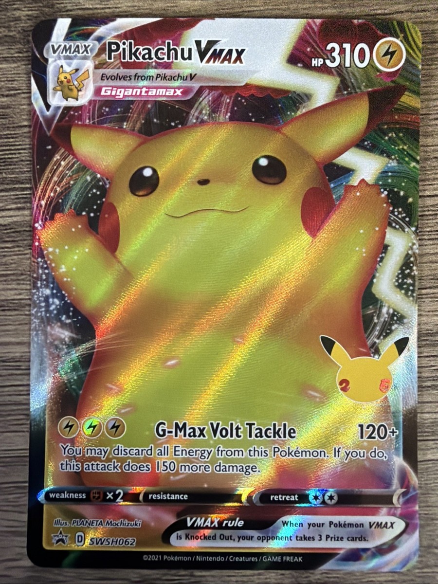 Pikachu VMAX Gigantamax G-Max Volt Tackle 25th Anniversary SWSH062