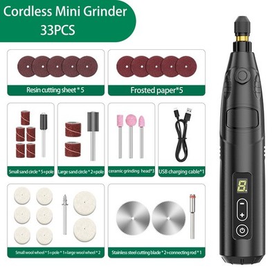 Cordless Rotating Tool Lightweight 16cm Mini Tool Set w/ Full Accessories