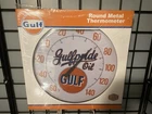 Vintage Look Metal Gulf Gulfpride Oil Reproduction Round Thermometer NIB