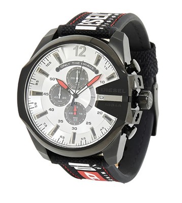 Diesel DZ4512 Mega Chief Men's Watch Black Nylon Chronograph watch 59x51mm