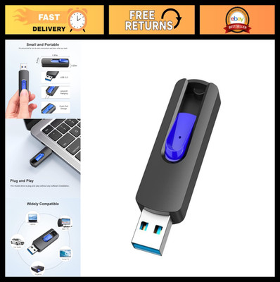 64GB USB 3.0 Flash Drive - Retractable Slide Memory Stick for Computers, Zip Dri