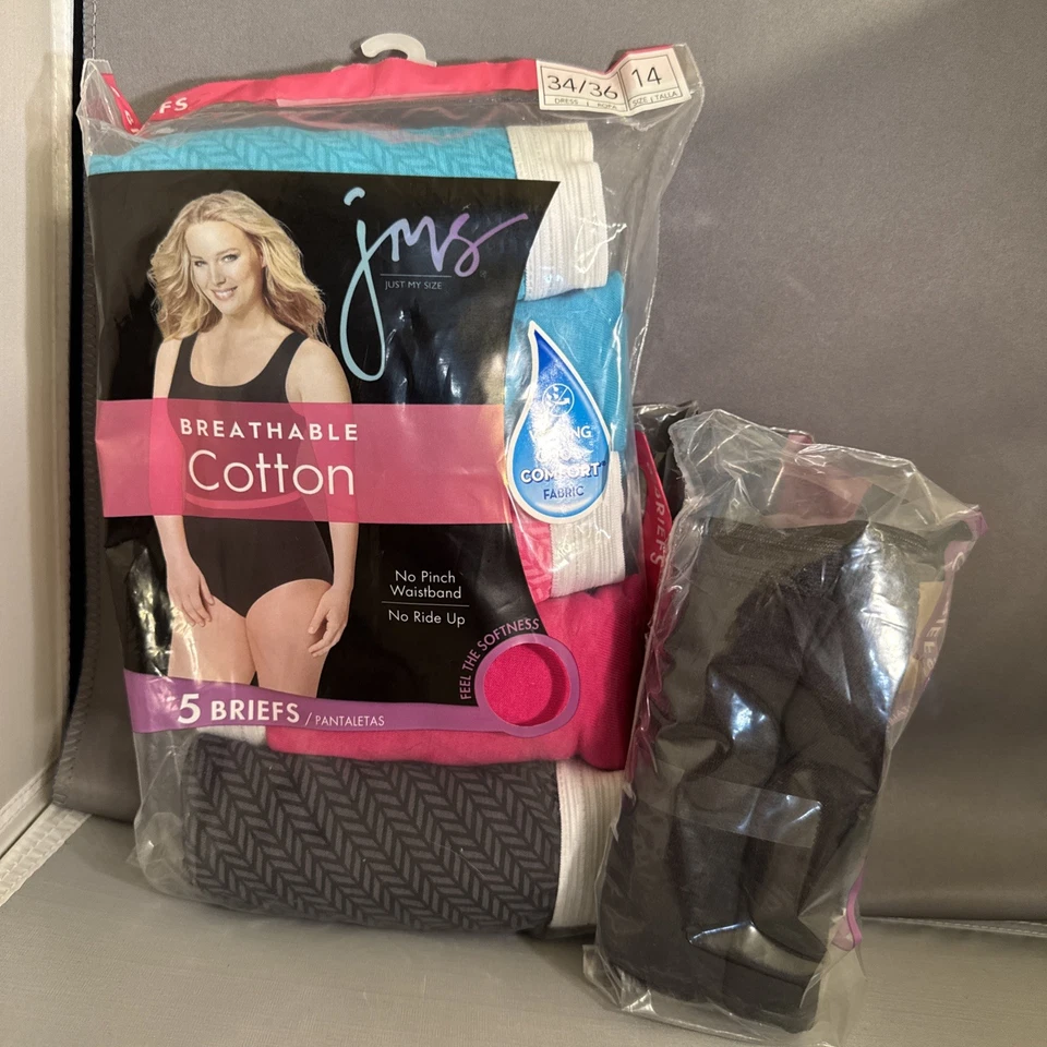 Nuevos pares de calzoncillos de algodón Just My Size 6 talla 14 sin montar Foto 3 de 4