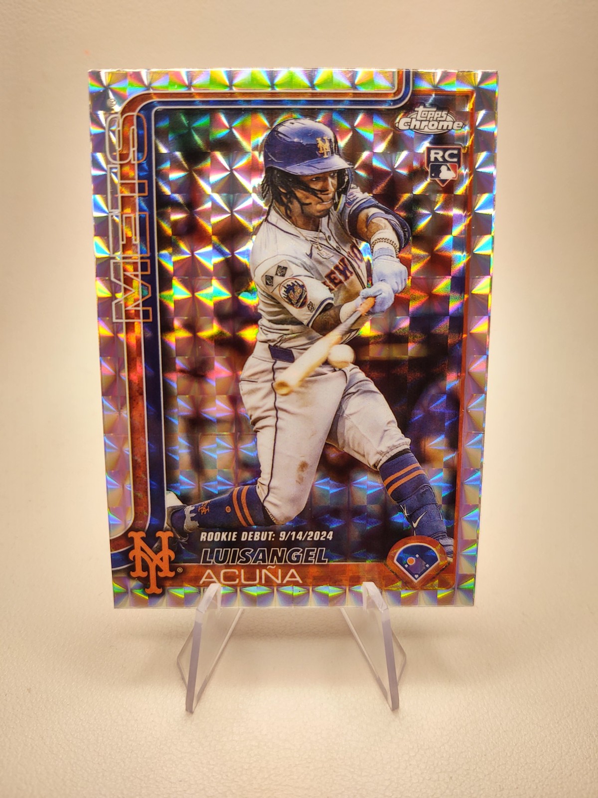 2025 Topps Chrome Update Luisangel Acuna Rookie Debut Geometric Refractor #USC53