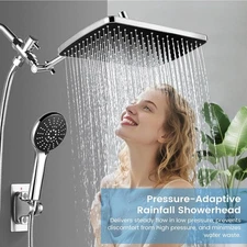 Shower Head with Handheld Combo,11.8 Inch Large Rectangular Rain Shower-Chrome