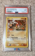 2005 POKEMON EX EMERALD #5 GROUDON-REVERSE FOIL PSA 9