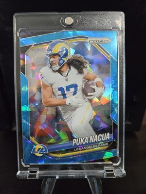 2025 Panini Prizm Puka Nacua Blue Ice #/99 LA Rams Color Match