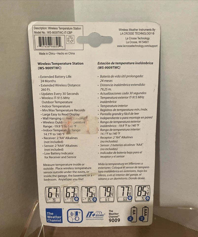 The Weather Channel Wireless Forecast Station WS-9009TWC - Image 4 of 4