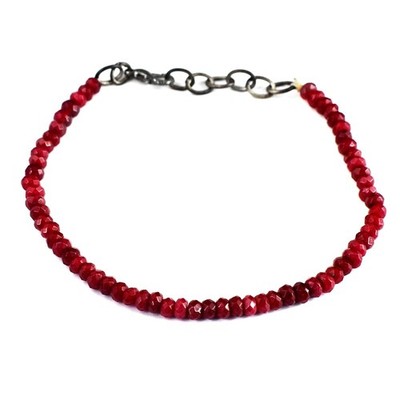 Toller Schliff rosa Rubin 27,00 kt wunderschönes Perlen schönes Armband VK 20 E753