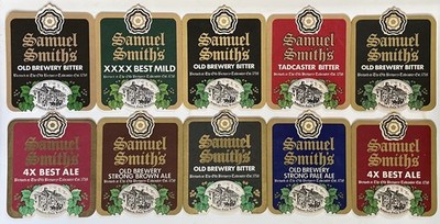Samuel Smith (Tadcaster) Brauerei - 10 x 1980er Bierdeckel - kostenloser Versand (UK)
