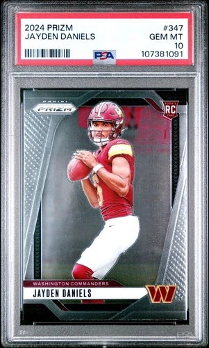 2024 Panini Prizm Jayden Daniels #347 Rookie Commanders RC PSA 10 Gem Mint