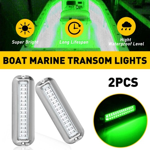 LED Green Boat Underwater Marine Transom Light Pontoon Stainless Steel Universal - Picture 14 of 17