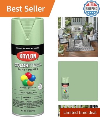 Krylon COLORmaxx Satin Pistachio Spray Paint & Primer 12oz - Indoor/Outdoor Use