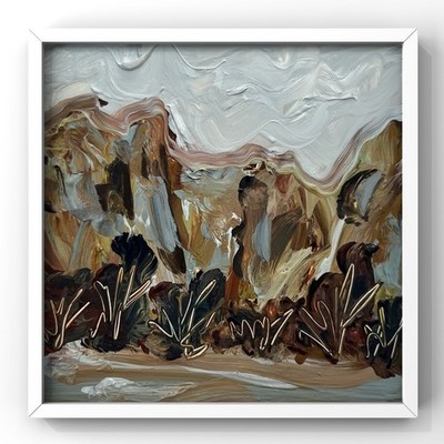 English Countryside Landscape Painting Abstract England Nature Rustic Framed Art