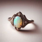 VINTAGE OPAL RING 14K GOLD PLATED NATURAL OPAL RING FOR WOMEN RING SIZE ALL