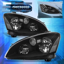 For 02-04 Nissan Altima JDM Replacement Headlights Lamps Left+Right Black Clear