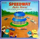 Vtg Toy Schylling Speedway Auto Racer Litho Tin Wind-Up Tilt Race Track 5 Cars