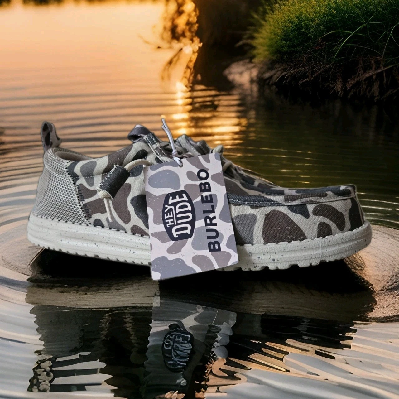 Men's HeyDude X BURLEBO Wally Funk Deer Camo - Taupe/Camo