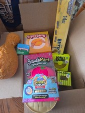 squishy toys lot dumpling, dragonfruit, cheese, chicken leg, butter, donut,cube