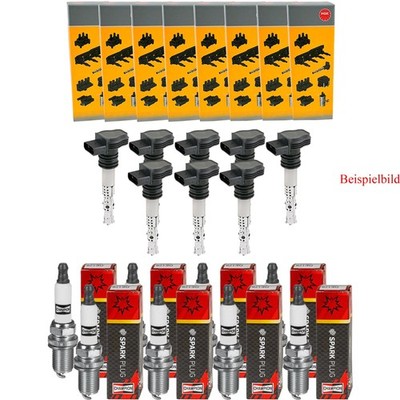 8x NGK Zündspule + CHAMPION Zündkerze für BMW 3er Cabriolet E46 320 Ci Land